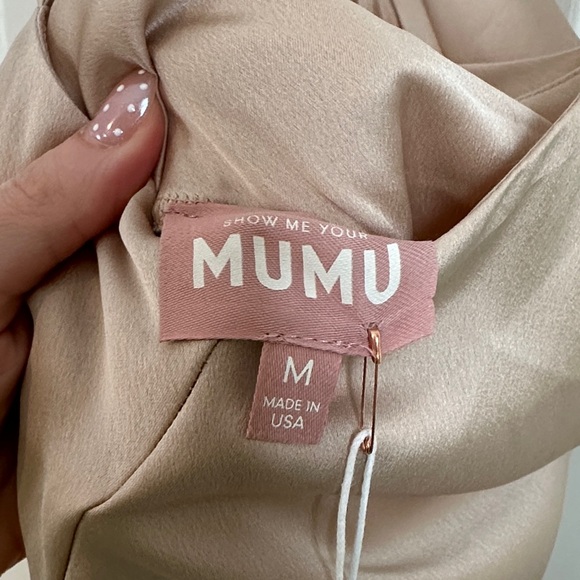 NWT Show Me Your Mumu Verona Cowl Dress Champagne Lux Silk Size M - Picture 8 of 9